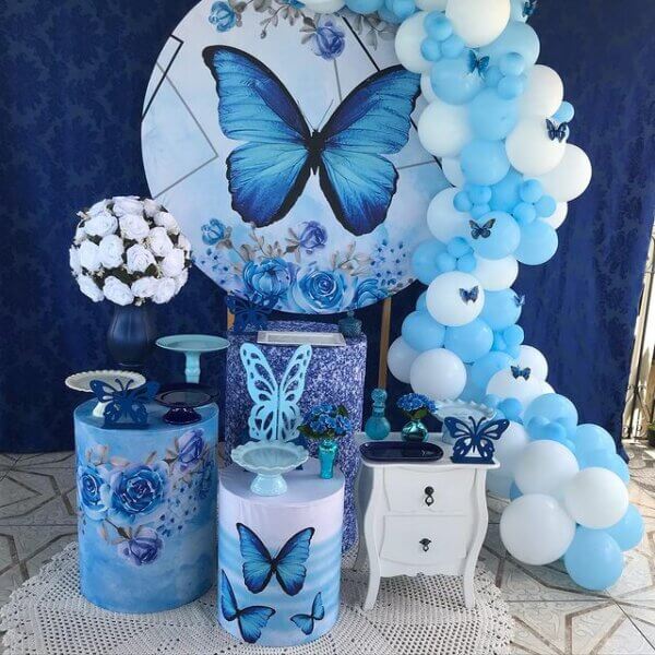 decoração festa borboleta azul