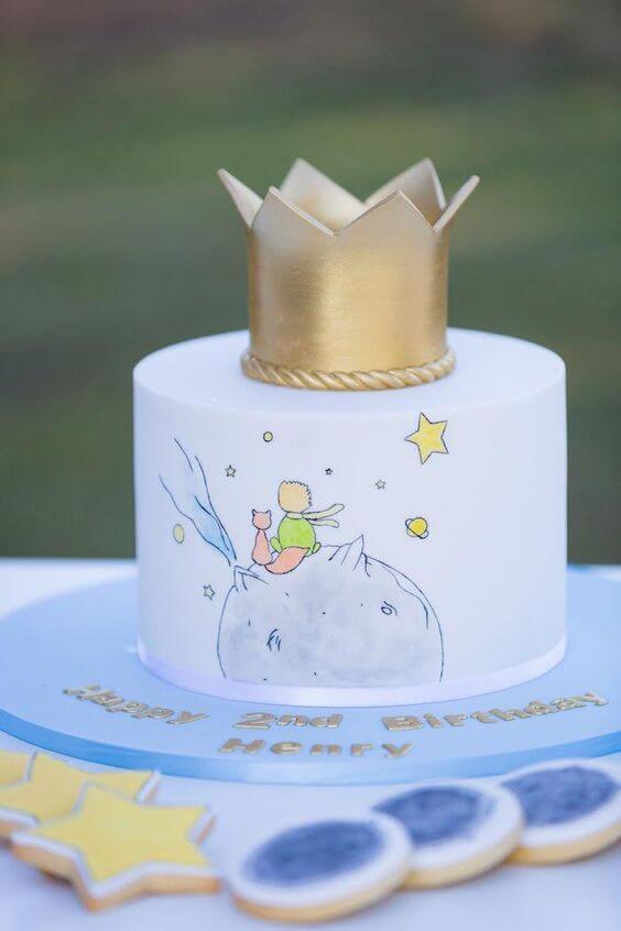 ideia de bolo pequeno príncipe 1 ano