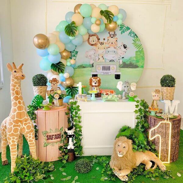 decoração festa safari 