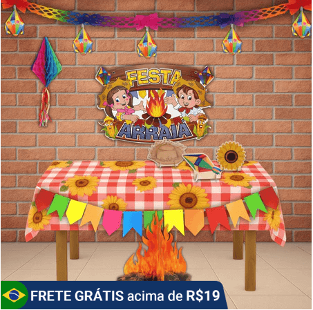 kit aniversário festa junina em casa