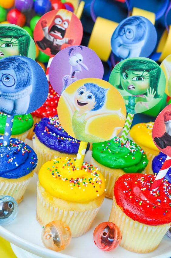 cupcake decoração divertida mente