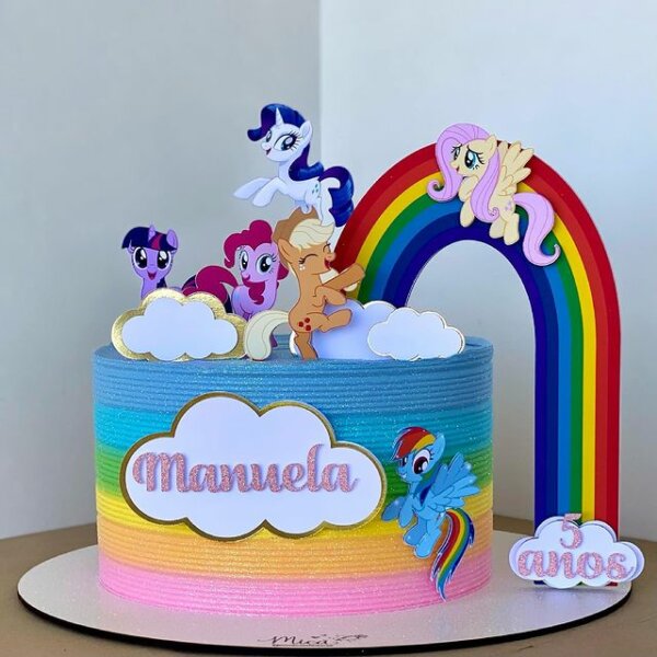 festa my little pony bolo colorido