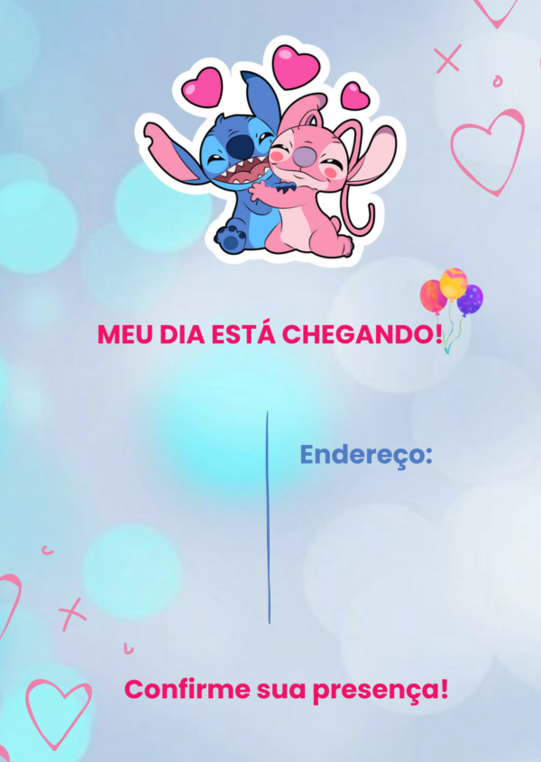 ideia convite grátis stitch