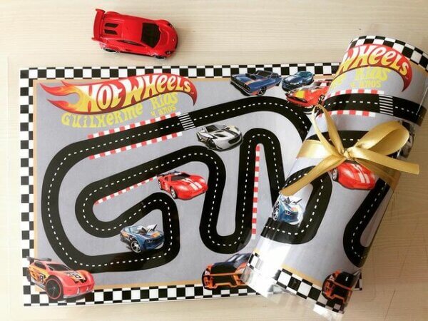 pista para lembrancinha tema hot wheels