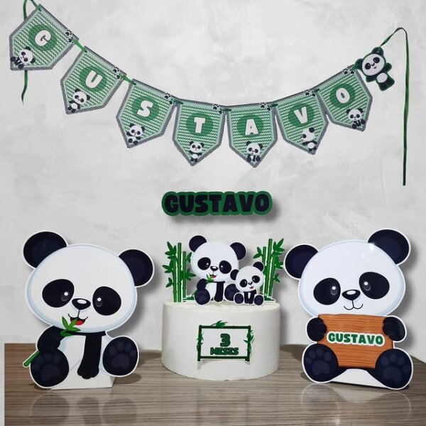 ideia de bolo panda mesversário