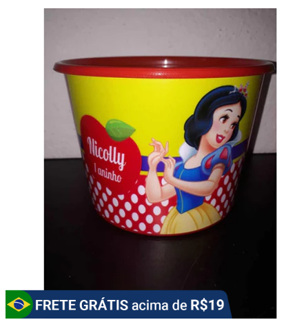 balde pipoca lembrancinha branca de neve