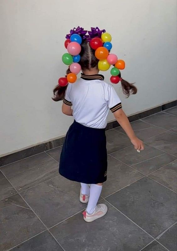 ideia com balão cabelo maluco