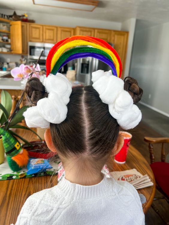 cabelo maluco menina arco iris