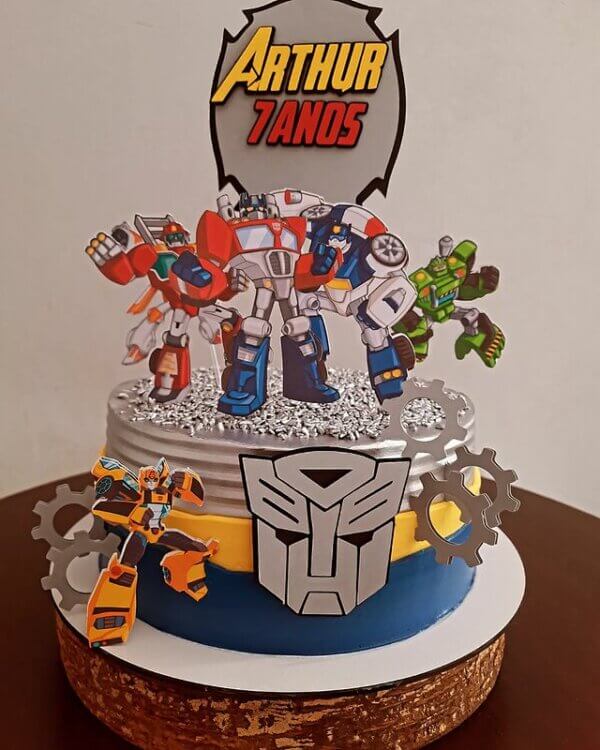 bolo festa infantil transformers