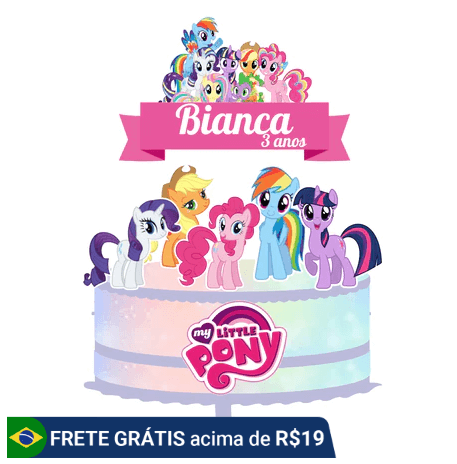 ideia topper bolo my little pony