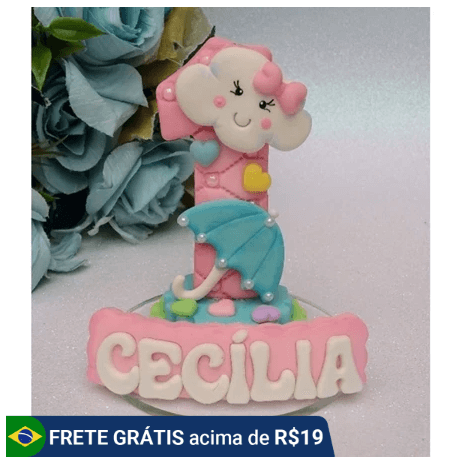 vela decoração chuva de amor 1 ano