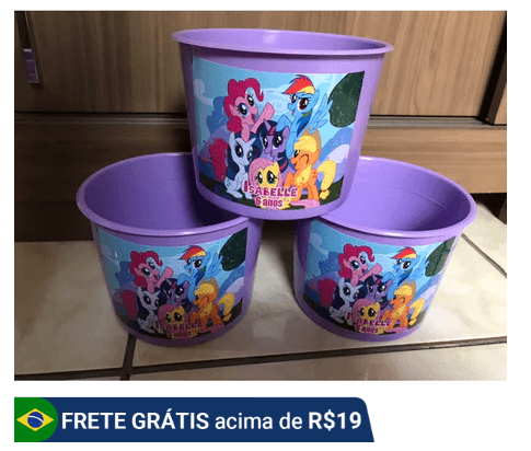 balde pipoca para lembrancinha my little pony