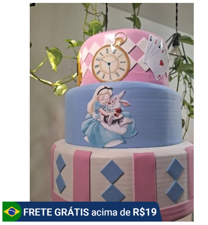 bolo alice no país das maravilhas