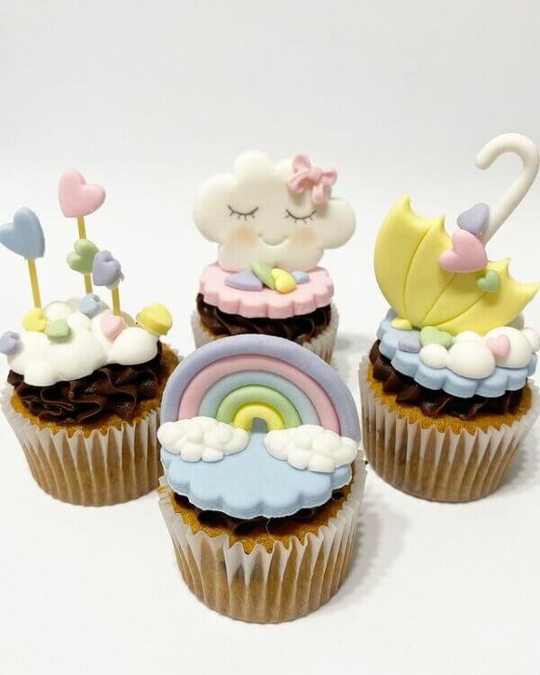 cupcake festa infantil chuva de amor