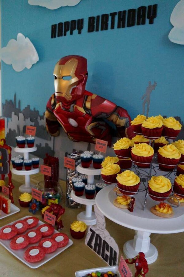 ideia decoração festa homem de ferro