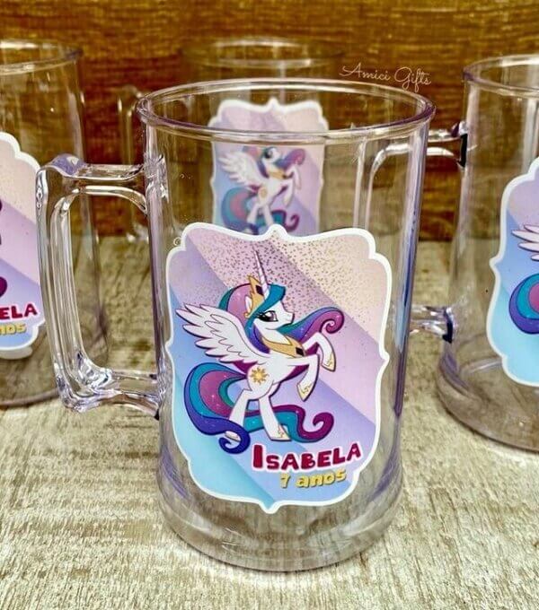 caneca para lembrancinha my little pony