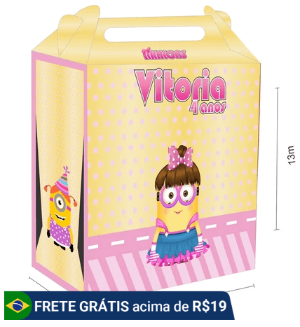 caixa para lembrancinha dos minions rosa