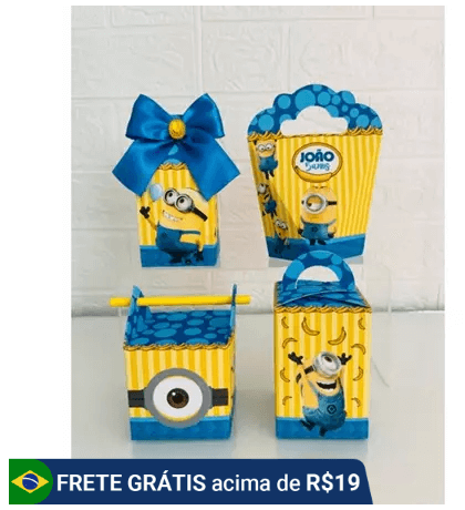 caixa lembrancinha dos minions