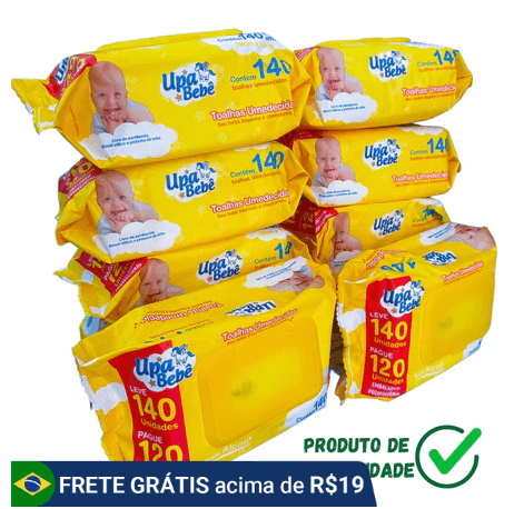 lenço umedecido para chá de bebê