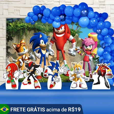 convite do sonic festa infantil kit