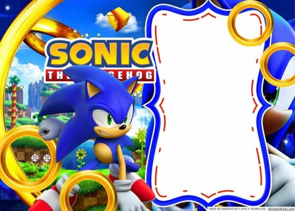 convite do sonic para festa infantil