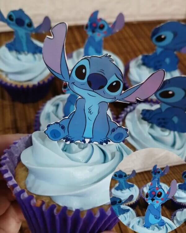 ideia para cupcake stitch azul