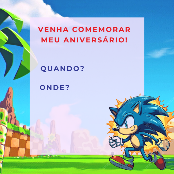 convite do sonic gratuito