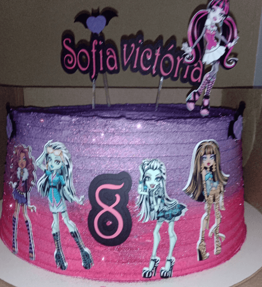 bolo monster high glitter