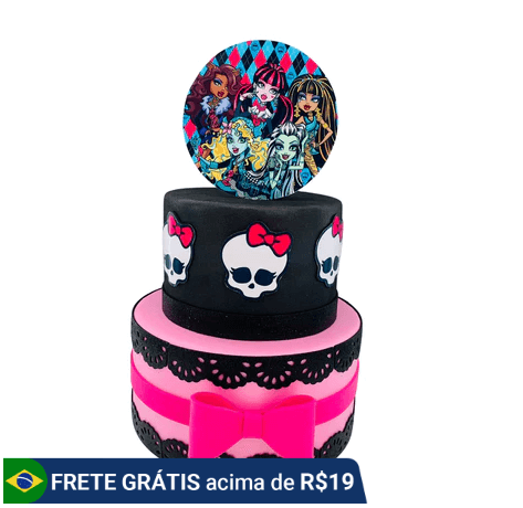 bolo fake decoração monster high