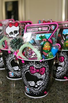 balde decoração monster high lembrancinha