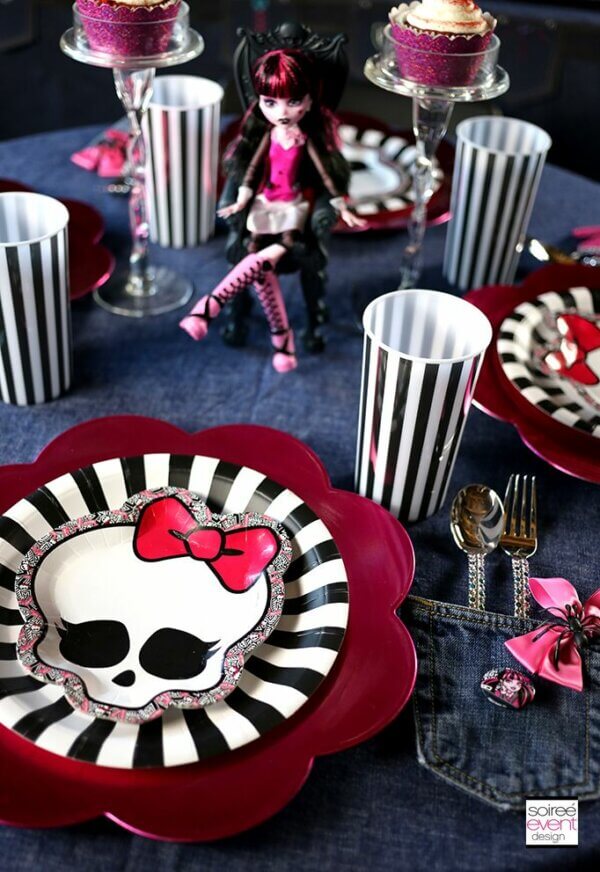 detalhes para festa monster high