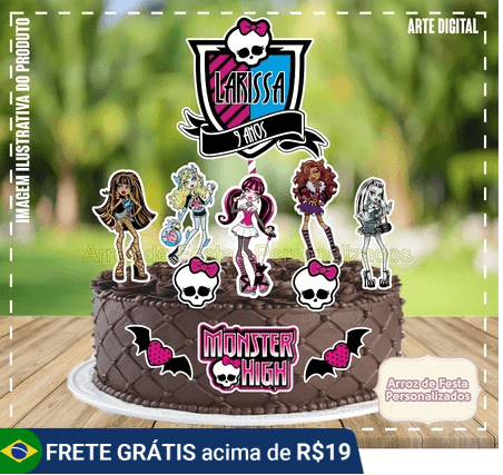 topper bolo monster high