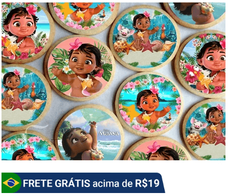 decoração cupcake da moana