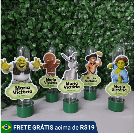 tubete lembrancinha festa do shrek