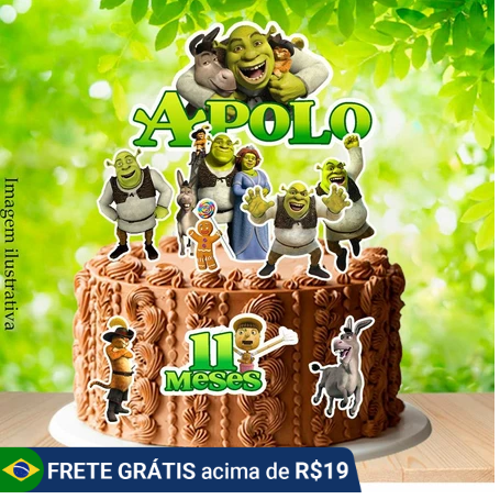 topper bolo festa do shrek