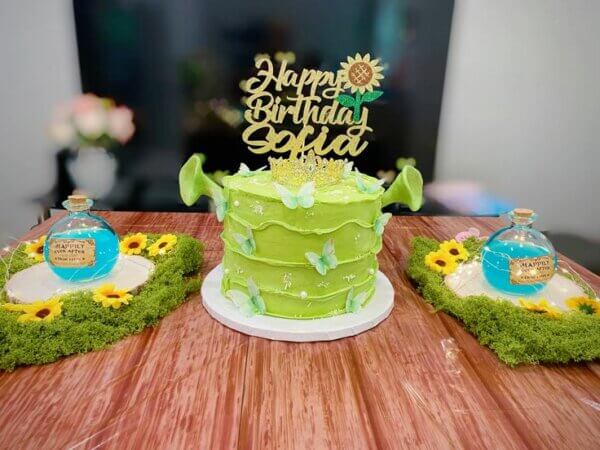 bolo para festa do shrek