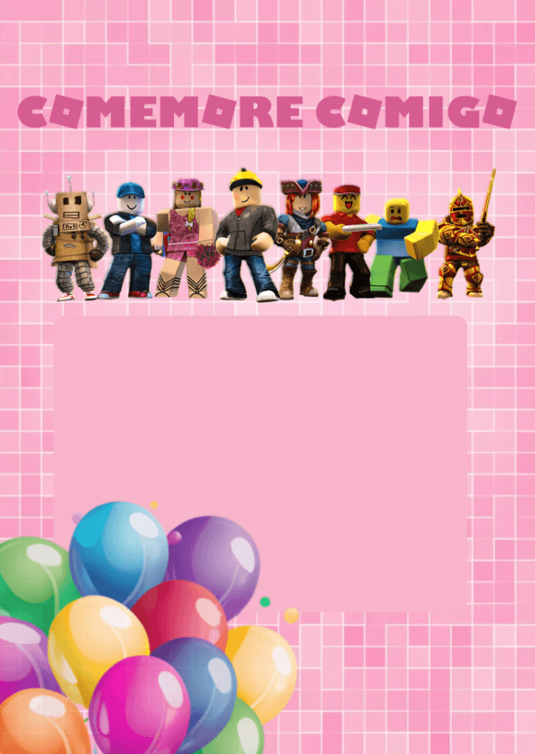 convite roblox menina grátis