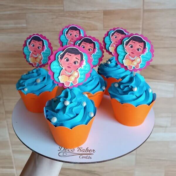 cupcake moana baby toppers