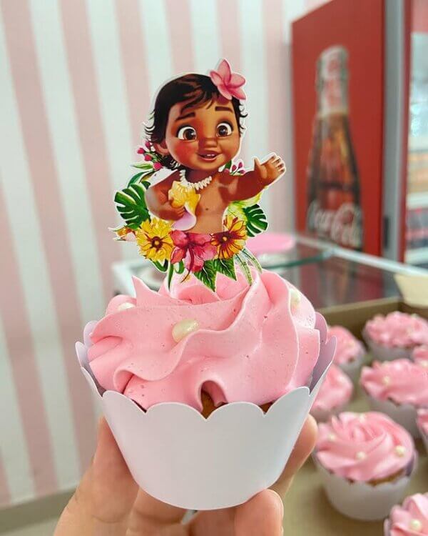 cupcake moana baby rosa
