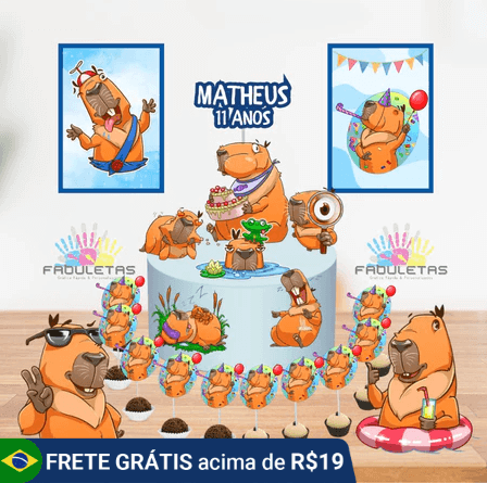 aniversário capivara em casa
