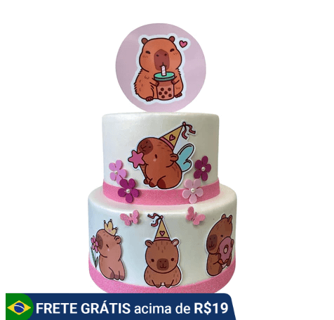 bolo fake decoração capivara