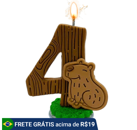vela para festa infantil capivara