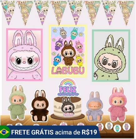 decoração festa labubu
