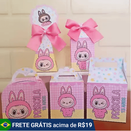 caixa lembrancinha labubu