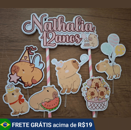 topo de bolo de capivara