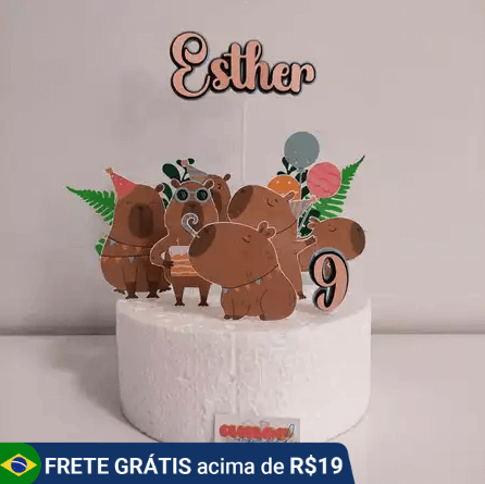 topo de bolo de capivara