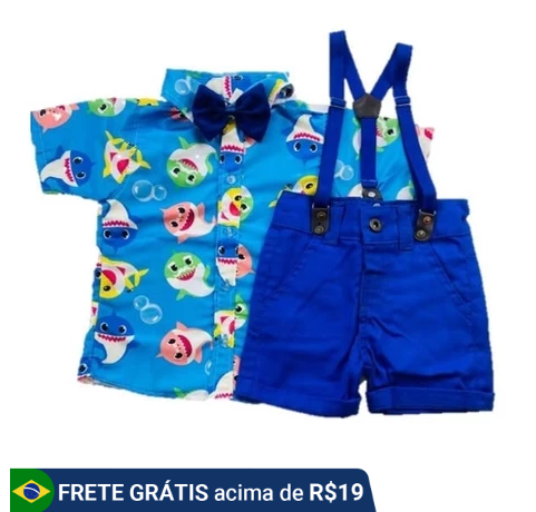 roupa para mesversário baby shark