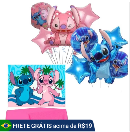 balões festa stitch e angel
