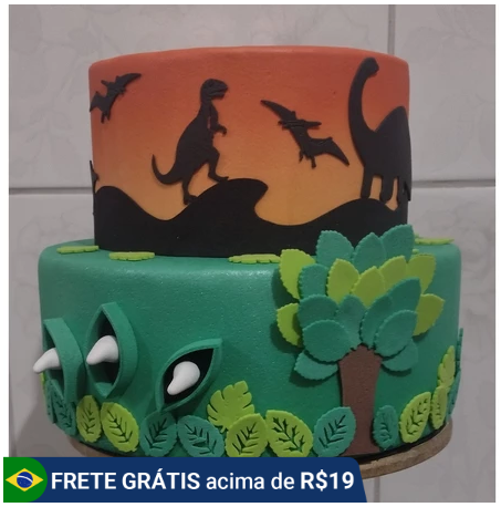 bolo fake dinossauro