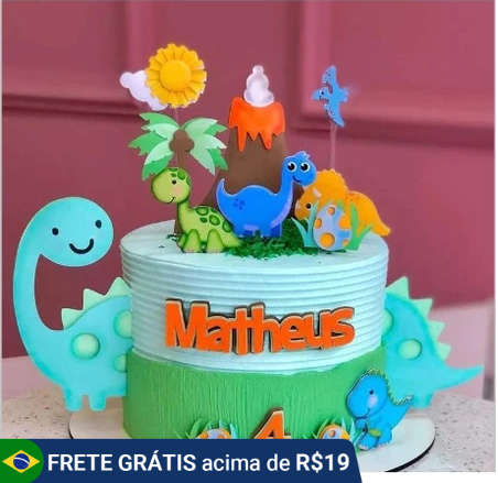 topo de bolo dinossauro baby
